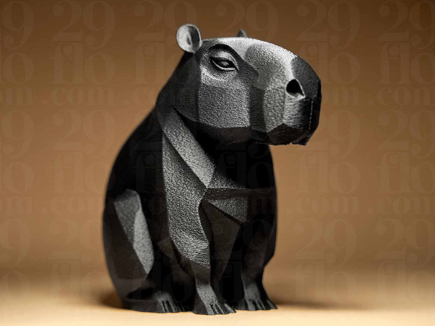 Capybara Figurine, Geometric Stoic Model, Minimalist Animal Decor, Modern 3D Printed Art - My Printed Perfections
