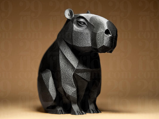 Capybara Figurine, Geometric Stoic Model, Minimalist Animal Decor, Modern 3D Printed Art
