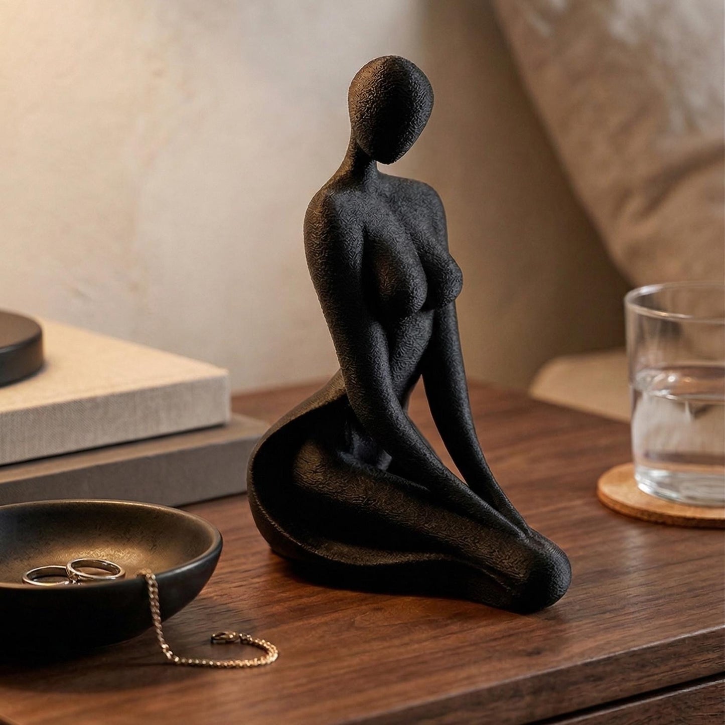 Kneeling Woman Figurine, Minimalist Silhouette Model, Abstract Female Art, 3D Printed Decor - My Printed Perfections