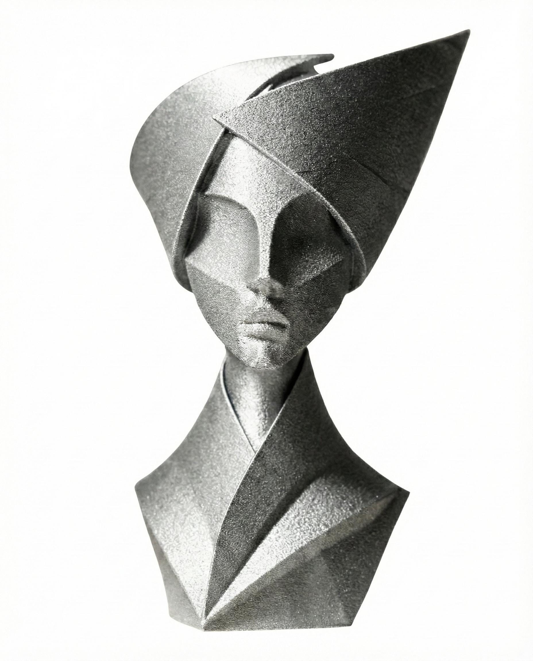 Woman Bust Figurine, Geometric Aristocrat Model, Abstract Female Decor, Modern 3D Printed Art - My Printed Perfections