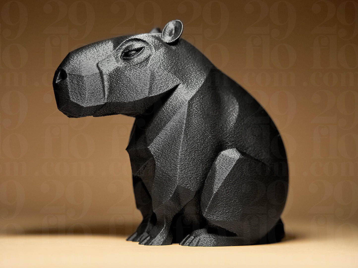 Capybara Figurine, Geometric Stoic Model, Minimalist Animal Decor, Modern 3D Printed Art - My Printed Perfections