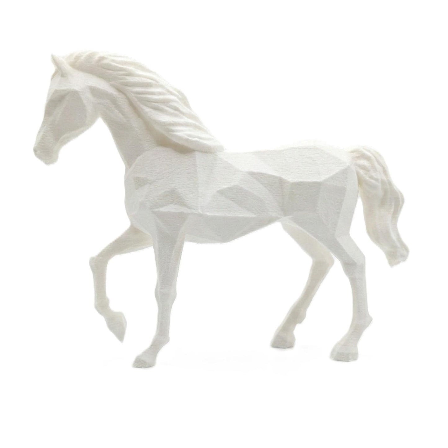 The Prancing Stallion: Geometric Grace • 3D Printed Plastic Figurine by 29flo