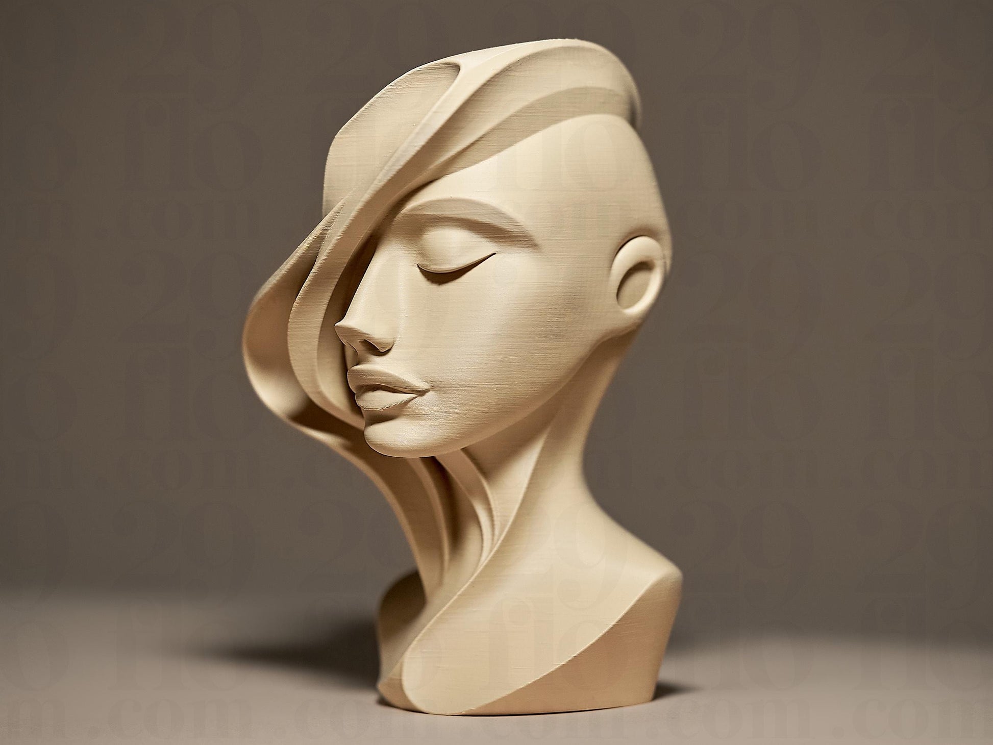 Woman Bust Figurine, Windswept Female Model, Minimalist Face Decor, Modern 3D Printed Art - My Printed Perfections
