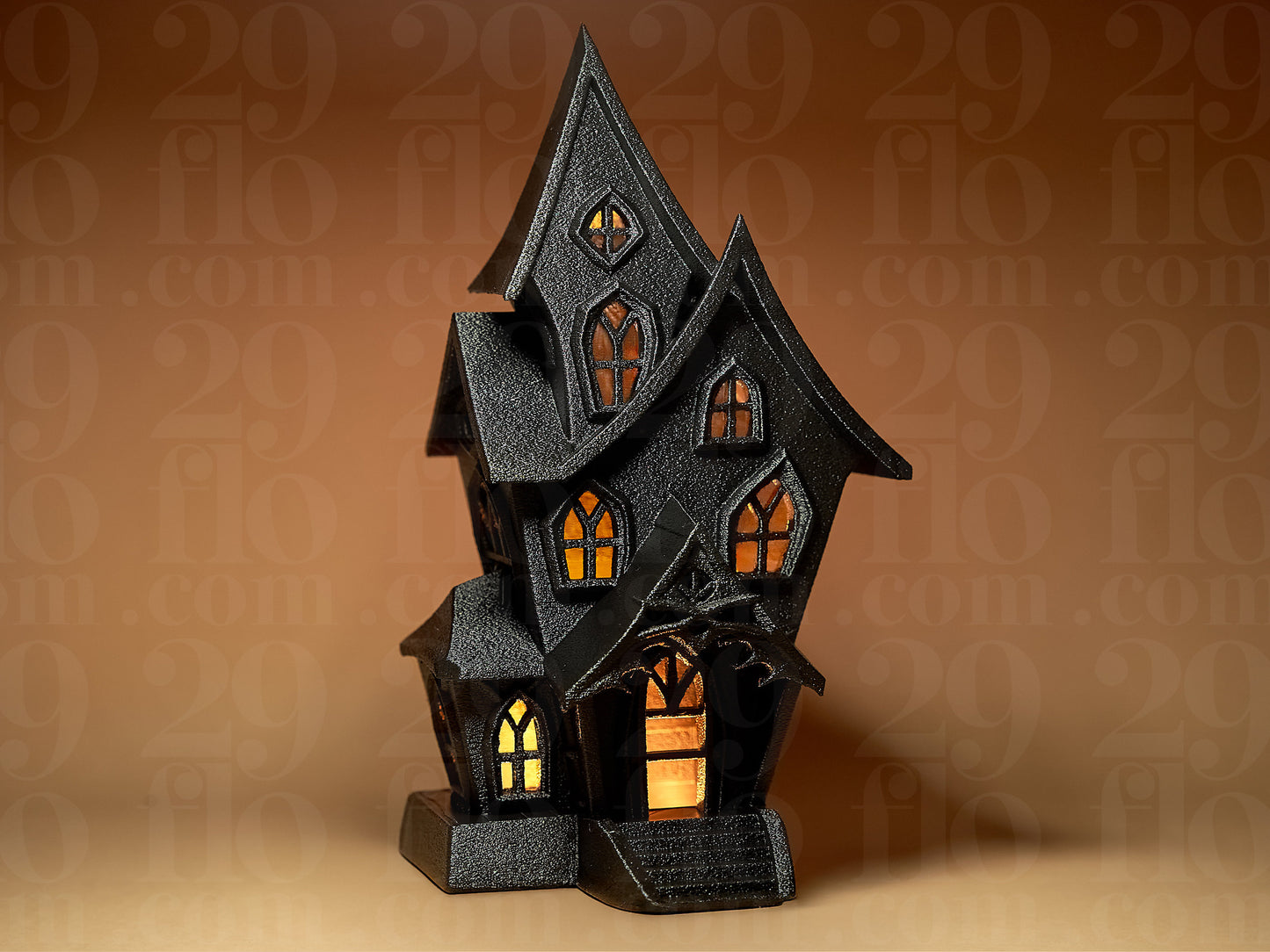 Haunted Mansion Model, Gothic Gable House, Spooky Halloween Decor, Victorian Castle Art