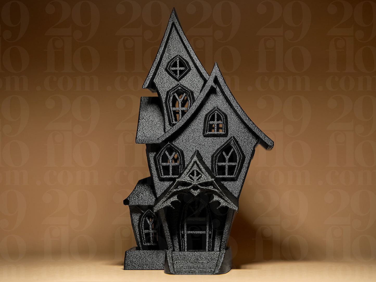 Haunted Mansion Model, Gothic Gable House, Spooky Halloween Decor, Victorian Castle Art