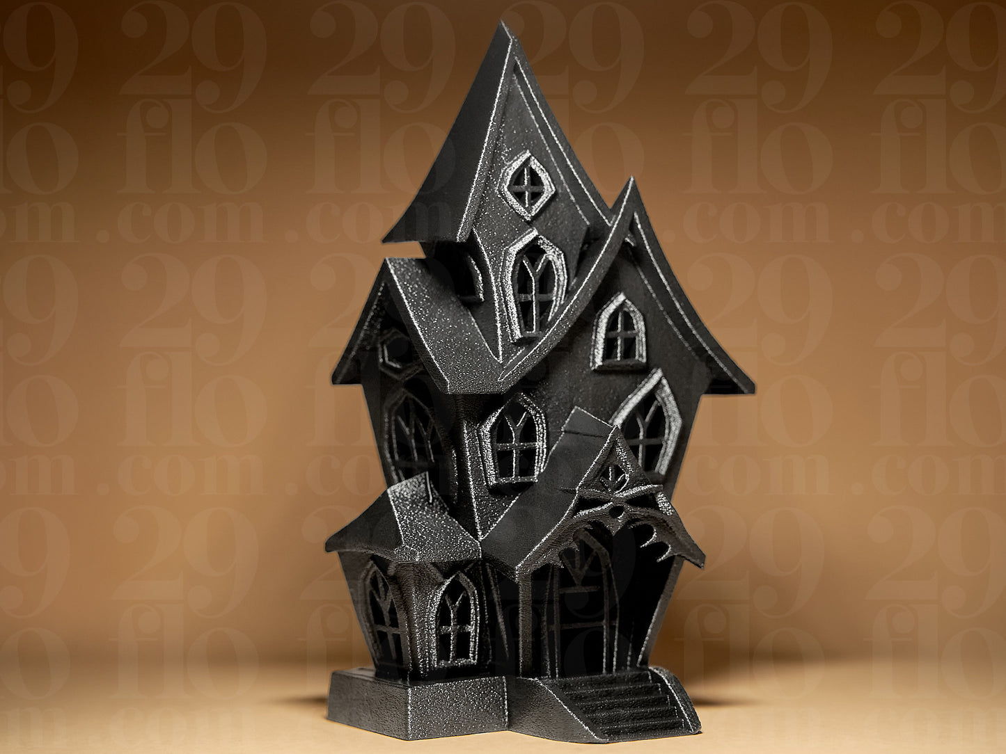 Haunted Mansion Model, Gothic Gable House, Spooky Halloween Decor, Victorian Castle Art