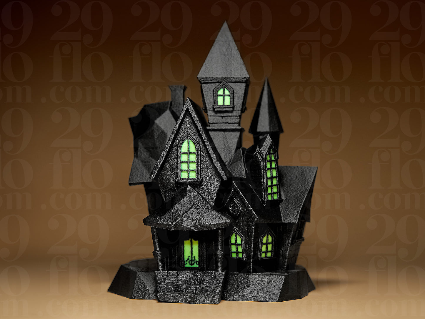 Haunted Mansion Model, Gothic Gable House, Spooky Halloween Decor, Victorian Castle Art