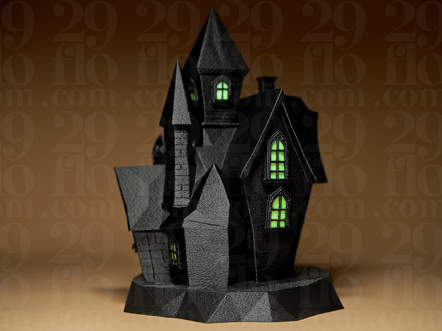 Haunted Mansion Model, Gothic Gable House, Spooky Halloween Decor, Victorian Castle Art