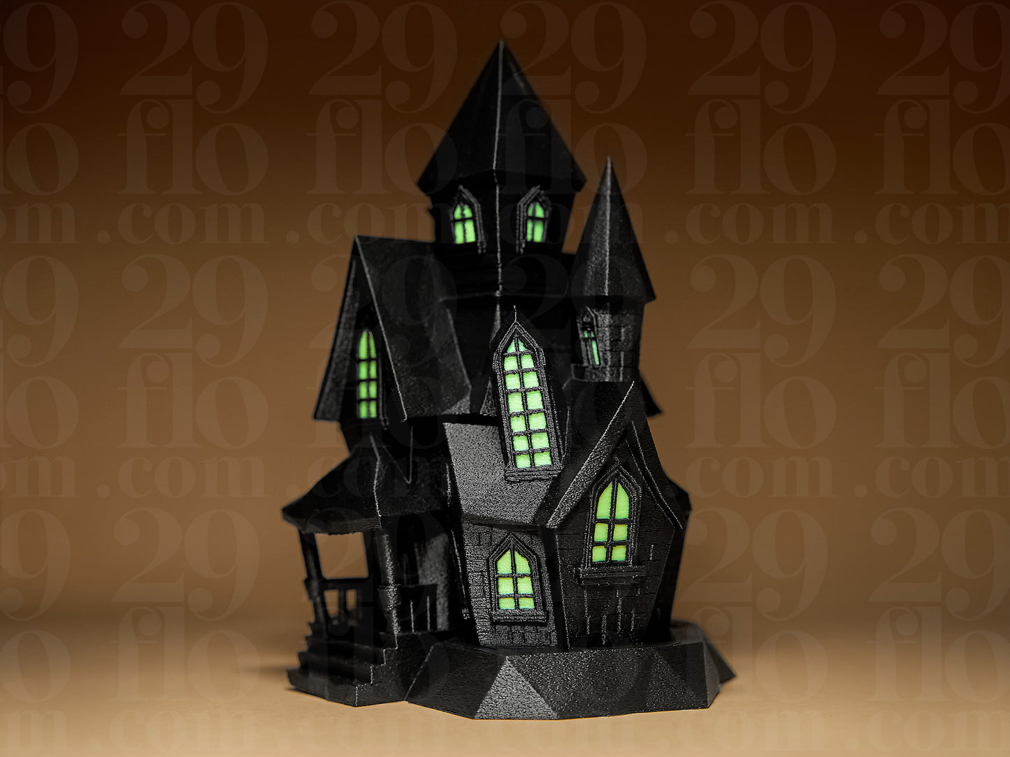 Haunted Mansion Model, Gothic Gable House, Spooky Halloween Decor, Victorian Castle Art