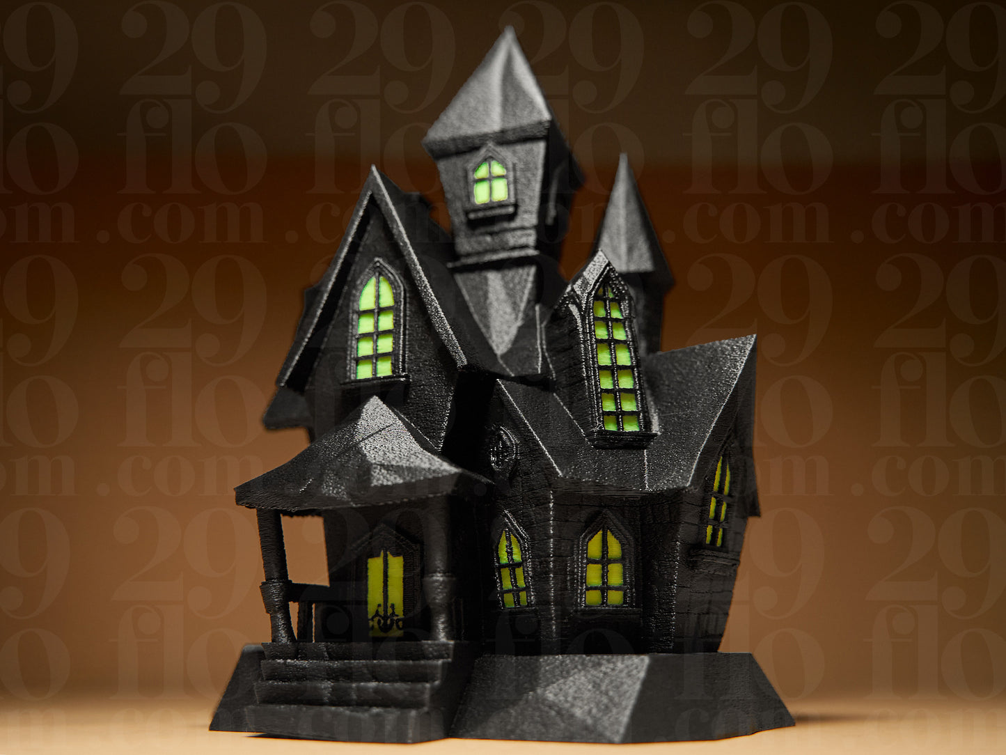 Haunted Mansion Model, Gothic Gable House, Spooky Halloween Decor, Victorian Castle Art