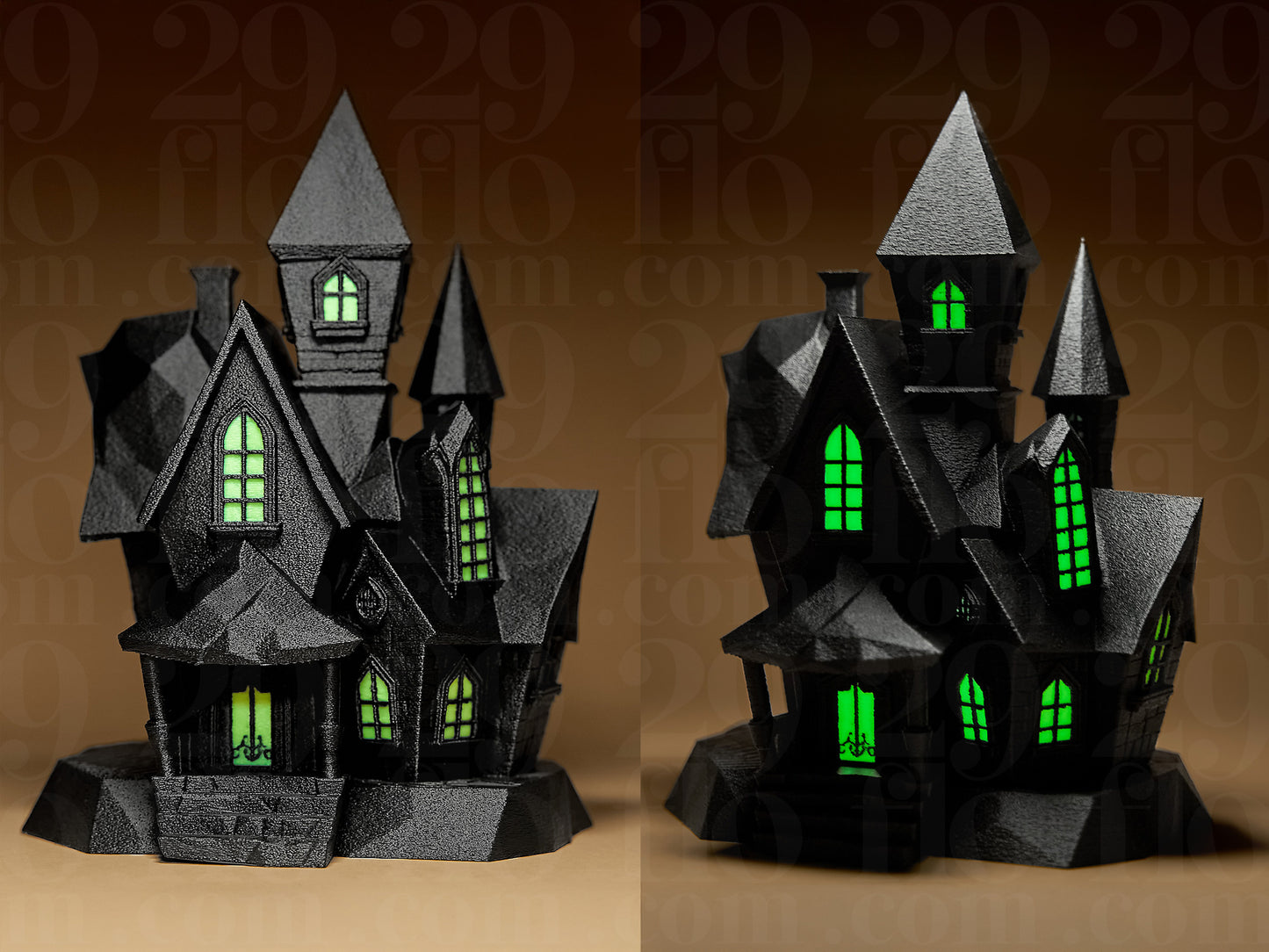 Haunted Mansion Model, Gothic Gable House, Spooky Halloween Decor, Victorian Castle Art